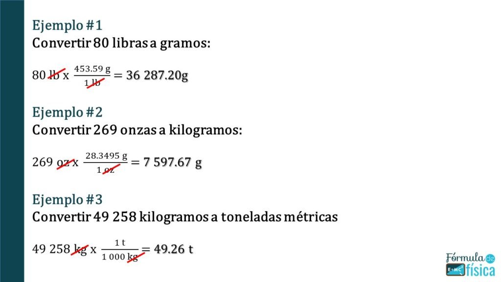 ¿Cómo convertir unidades de masa de un sistema a otro? Ejemplos y