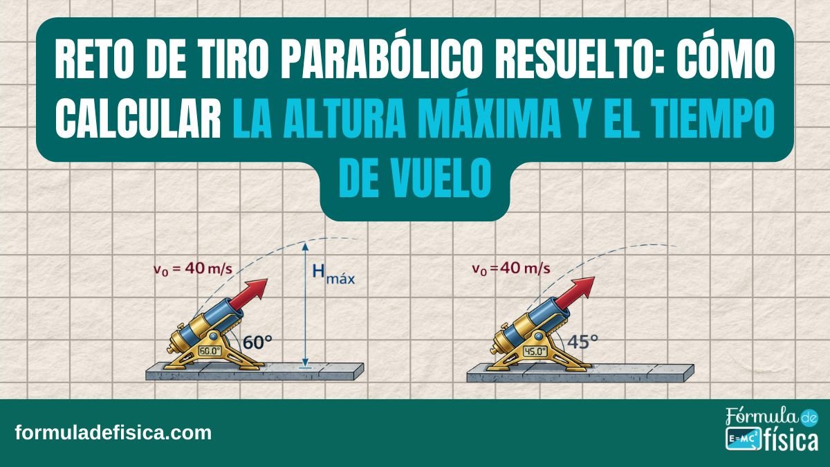 Reto de tiro parabólico resuelto cómo calcular la altura máxima y el tiempo de vuelo