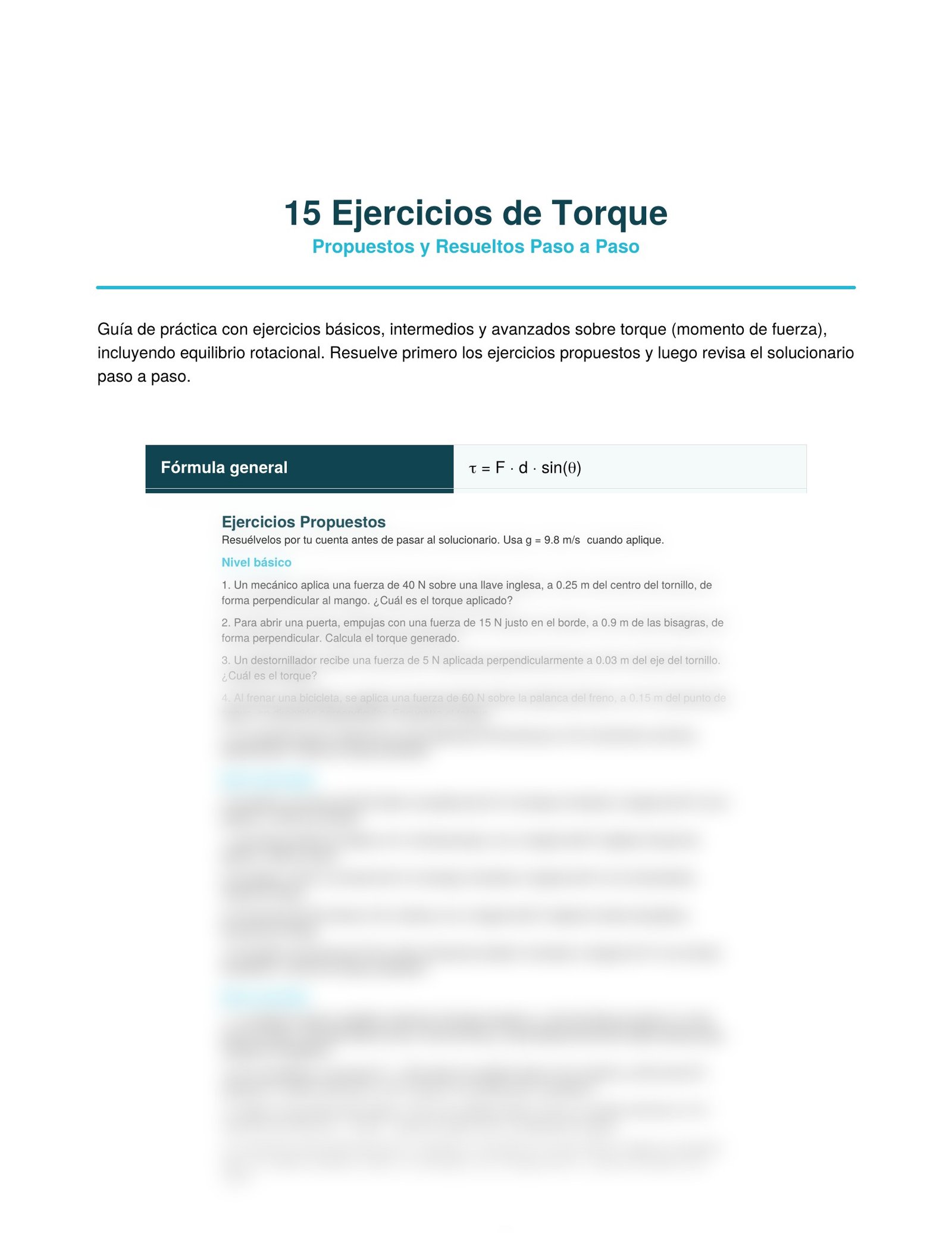 Vista previa de la ficha de ejercicios de torque en PDF1